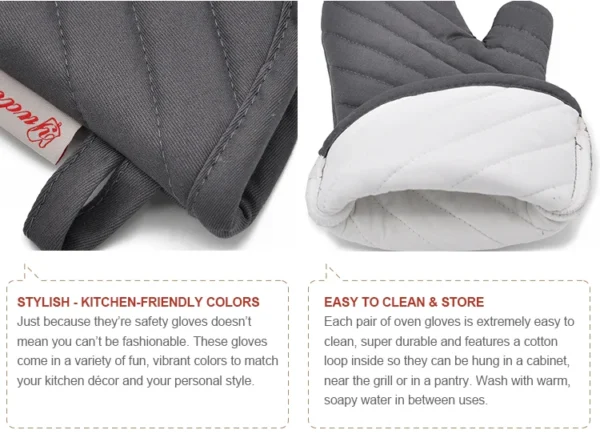Home kitchen accessories cotton heat proof oven bbq mitts glove
