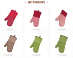 Home kitchen accessories cotton heat proof oven bbq mitts glove