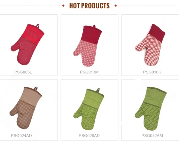 Home kitchen accessories cotton heat proof oven bbq mitts glove