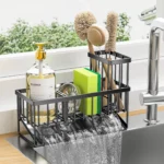 OWNSWING Kitchen Sink Caddy Sponge Holder Organizer and Storage with High Brush Holder Rustproof Kitchen Gadgets Rack